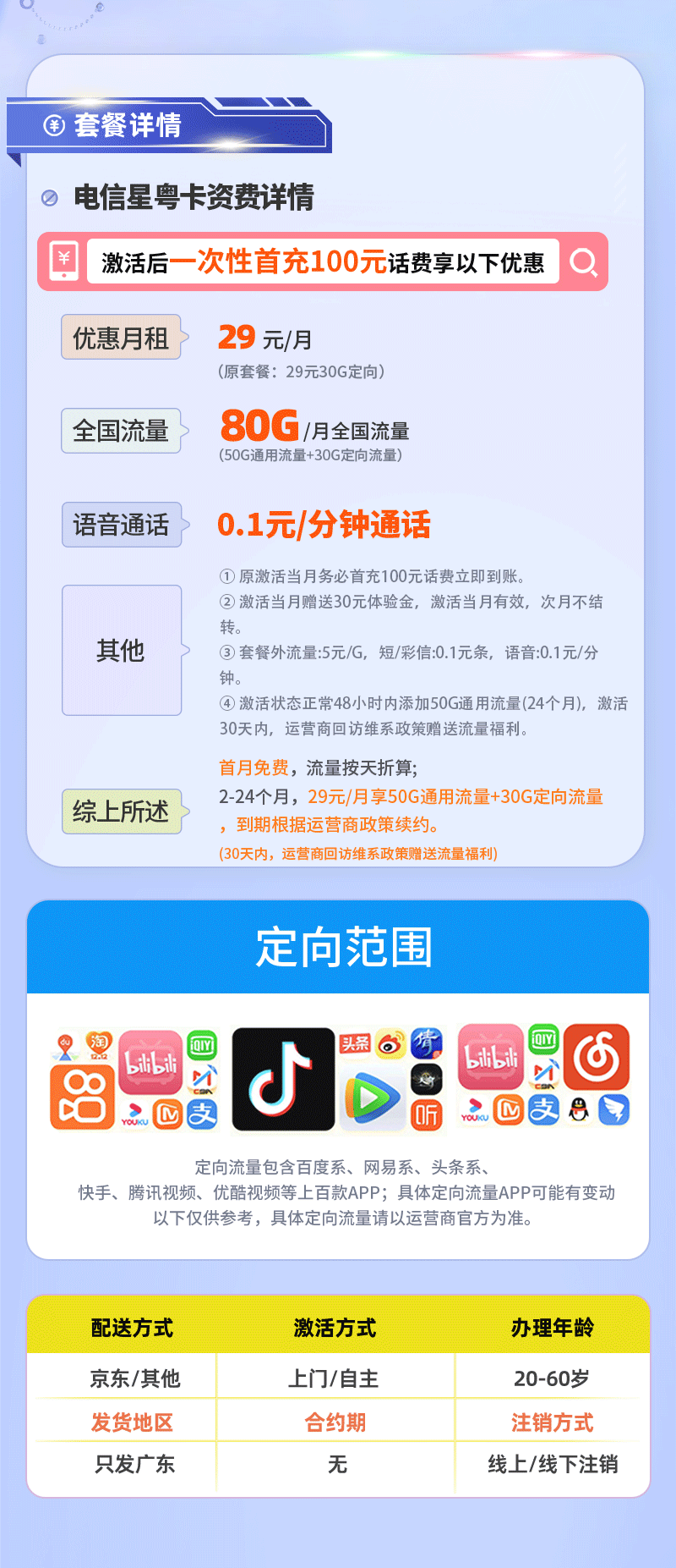 电信星粤卡29元80G流量【广东专属】  第2张